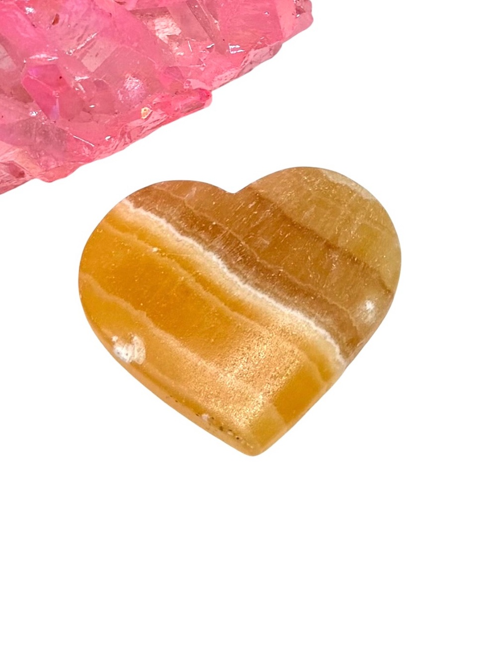 Yellow Calcite Heart Carved Stone Crystal Decor Gift